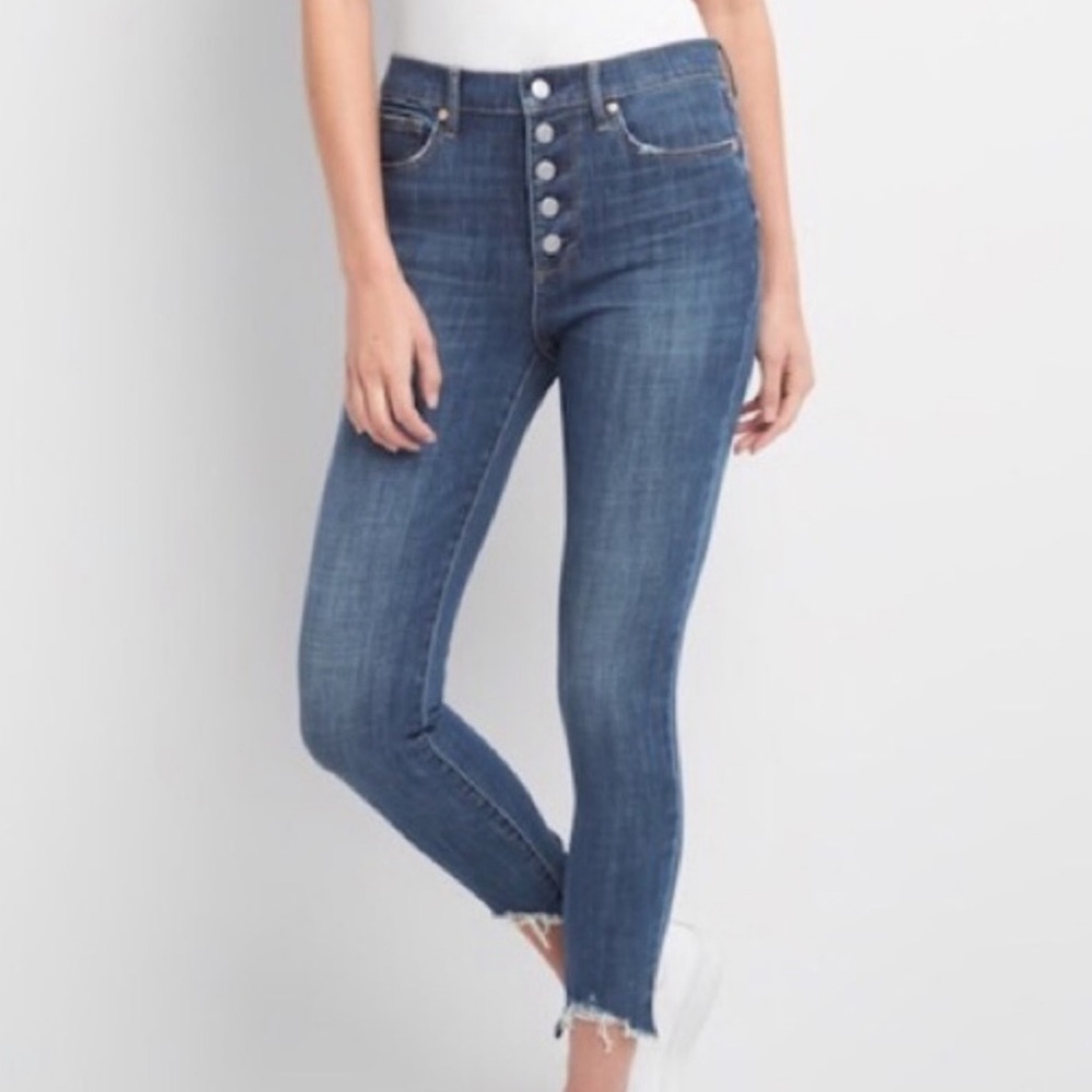 New GAP High Rise True Skinny denim with Destroyed Hem